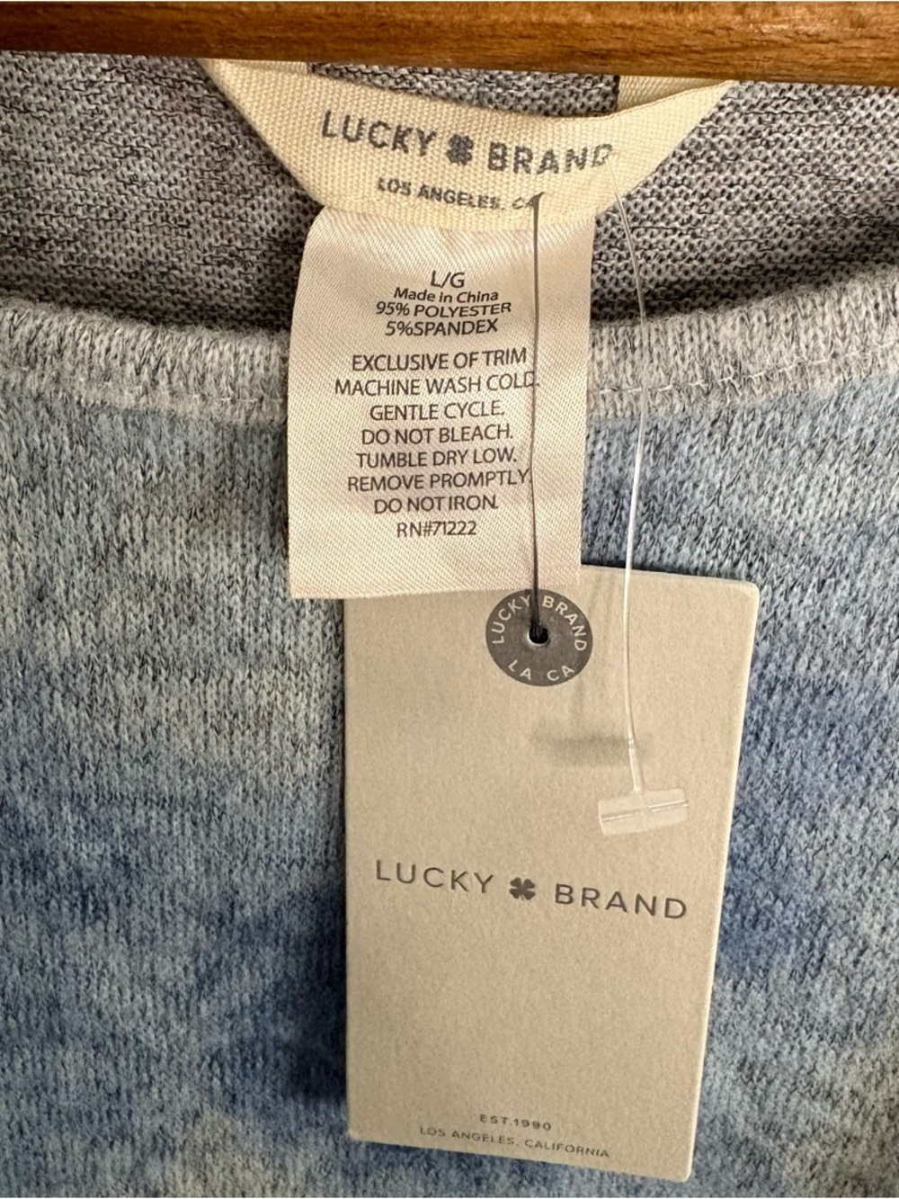 Lucky Brand Blue Tie Dye Soft Knit Pullover Sweater Oversized Slouchy Boho NWT - Picture 6 of 9
